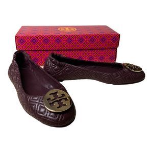 Tory Burch Quilted Minnie Nappa Leather Travel Ballet Flats